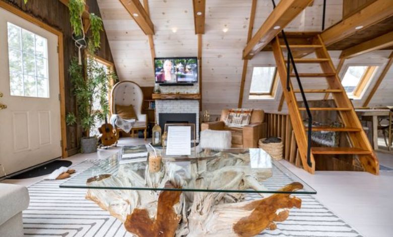 Glass and Wood Coffee Table