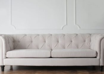 Cream Leather Couch